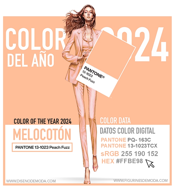 El color tendencia en el año 2024 el color Peach Fuzz o pelusa de melocotón