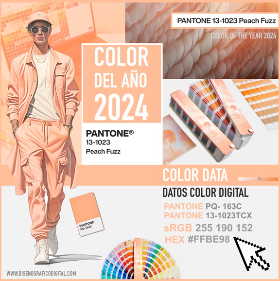 El color del año 2024 para proyectos de diseño gráfico digital